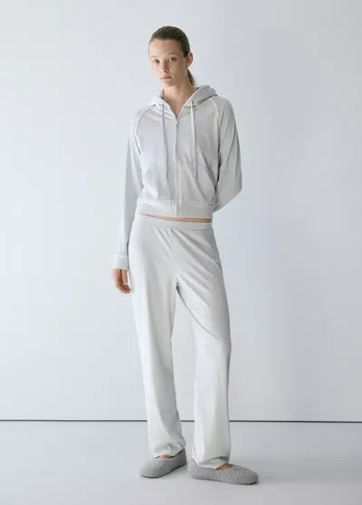 Mango Pantalon Velours Au Toucher Doux In Gris
