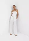 Mango Pantalon Wide Leg En Lin In White