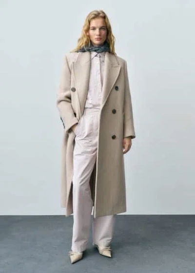 Mango Wideleg Trousers With Decorative Seams Lilac In Lilas