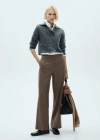 Mango Pantalon Wideleg Rayures Tennis Bleu - Femme - 44 -  In Bleu