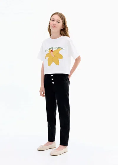 Mango Kids' Paperbag Jeans Black Denim