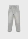 Mango Kids' Paperbag Jeans Denim Grey In Gray
