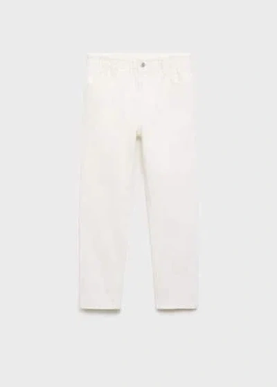 Mango Kids' Paperbag Jeans Off White