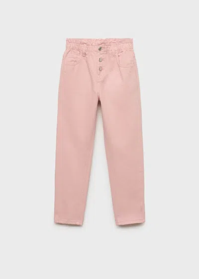 Mango Kids' Paperbag Jeans Pink
