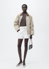 Mango Paperbag Shorts With Belted Hem White In White