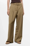 Mango Women's Belted Paper Bag Pants In Brown