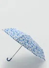 Mango Parapluie Imprimé À Fleurs Bleu - Femme - Taille Unique -