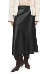 Mango Paris Faux Leather A-line Midi Skirt In Multi