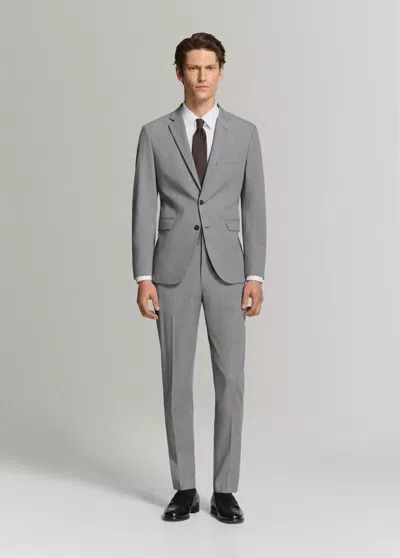 Mango Paris Slim-fit Suit Jacket In Grey