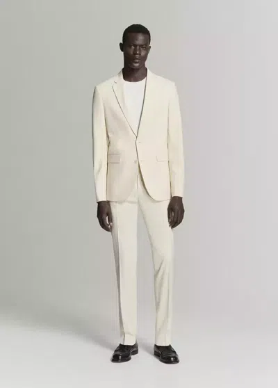 Mango Paris Slim-fit Suit Pants In Ecru