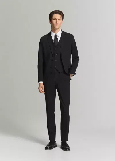 Mango Paris Slim-fit Suit Vest In Black