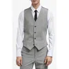 Mango Paris Superslim Fit Stretch Suit Vest In Grey