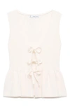Mango Parise Tie Front Sleeveless Sweater In Neutral