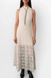 Mango Lace Detail Gown Ecru In Ecru
