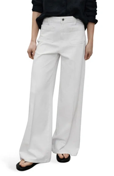 Mango Patch Pocket High Waist Wide Leg Jeans
