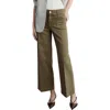 Mango Patch Pocket High Waist Wide Leg Jeans In Khaki Green