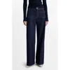 Mango Patch Pocket High Waist Wide Leg Jeans In Open Blue
