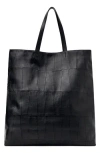 Mango Patchwork Leather Shopper Bag In Black