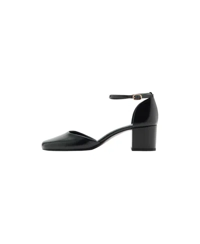 Mango Patent Faux Leather Square-heel Pumps In Black