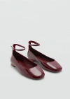Mango Patent Leather-effect Ballet Flats Burgundy In Burgundy