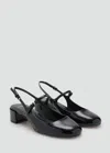 Mango Slingback Heeled Mary Janes In Black