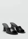 Mango Patent Leather Effect Heeled Sandal Black