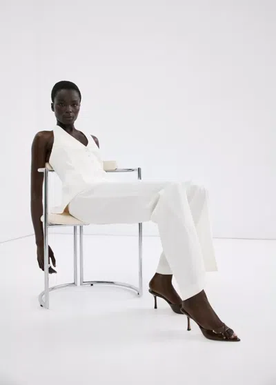 Mango Patent Leather High-heeled Sandals In Chocolate