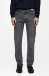 Mango 100% Wool Medium-knit Sweater Dark Heather Grey In Gris Chiné Foncé