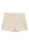 Mango Patrizia Cotton Blend Flat Front Shorts In Light Beige