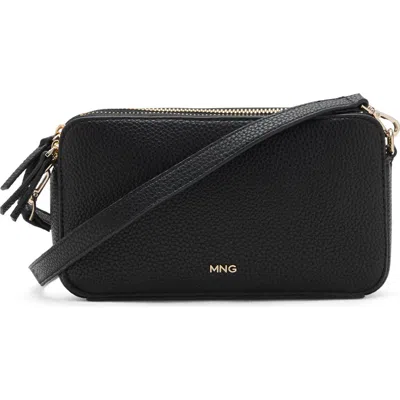 Mango Pebble Faux Leather Crossbody Bag In Black