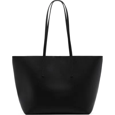 Mango Pebble Faux Leather Shopper Bag In Black