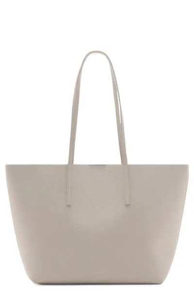 Mango Pebble Faux Leather Shopper Bag In Ecru