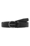 Mango Pebble Leather Belt In Black