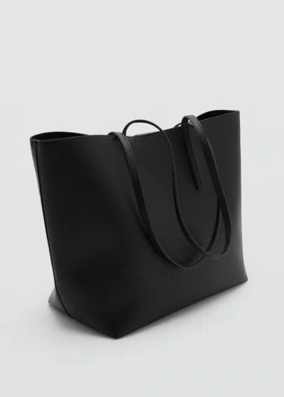 Mango Women's Leather-effect Shopper Bag In Black