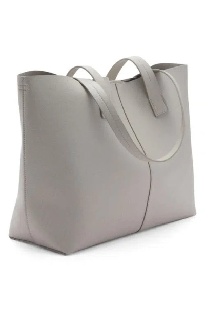 Mango Pebbled Faux Leather Shopper Bag In Off White