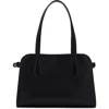 Mango Pebbled Faux Leather Top Handle Bag & Pouch In Black