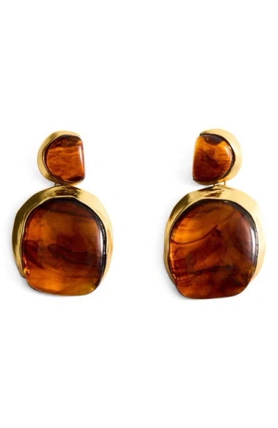 Mango Pendant Earrings In Brown