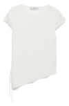 Mango Tie Side Ruched Knit T-shirt