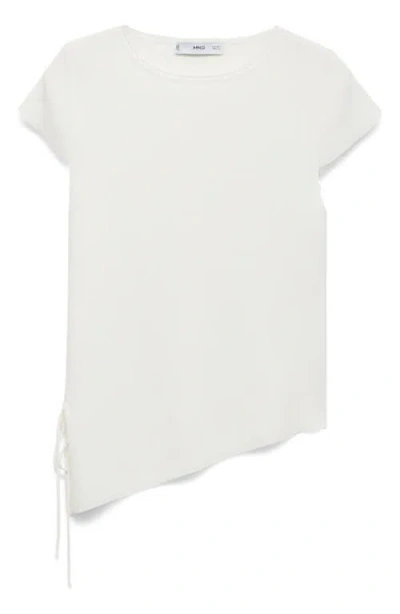 Mango Tie Side Ruched Knit T-shirt