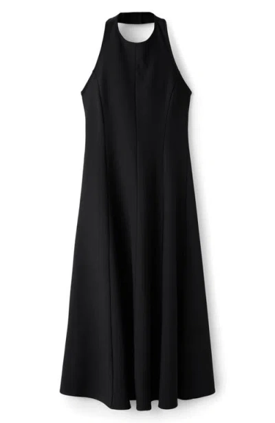 Mango Pepli Halter Maxi Dress In Black