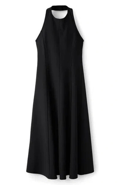 Mango Pepli Halter Maxi Dress In Black