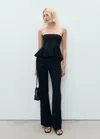 Mango Peplum Bandeau Top Black