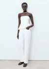 Mango Peplum Bandeau Top White