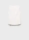 Mango Peplum Top With Pleat Detail White