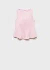Mango Peplum Top With Seam Detail Pastel Pink