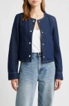 Mango Peppa Crop Denim Jacket In Blue