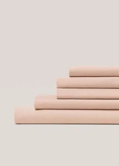 Mango Percale Cotton Top Sheet For Single Bed Pink In Pink