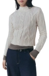Mango Women's Perkins Neck Braided Sweater In Ecru