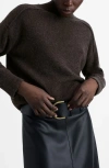 Mango Perkins Collar Knit Sweater In Medium Brown