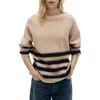 MANGO MANGO PERKINS COLLAR STRIPE SWEATER